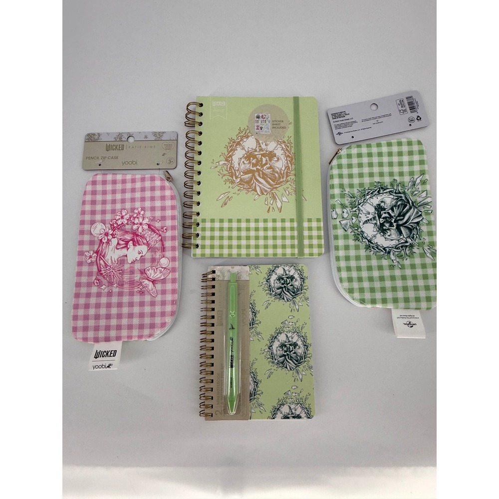 Wicked x Katie Kime Yoobi Stationery Set Notebooks Pencil Cases Pen Stickers 5pc